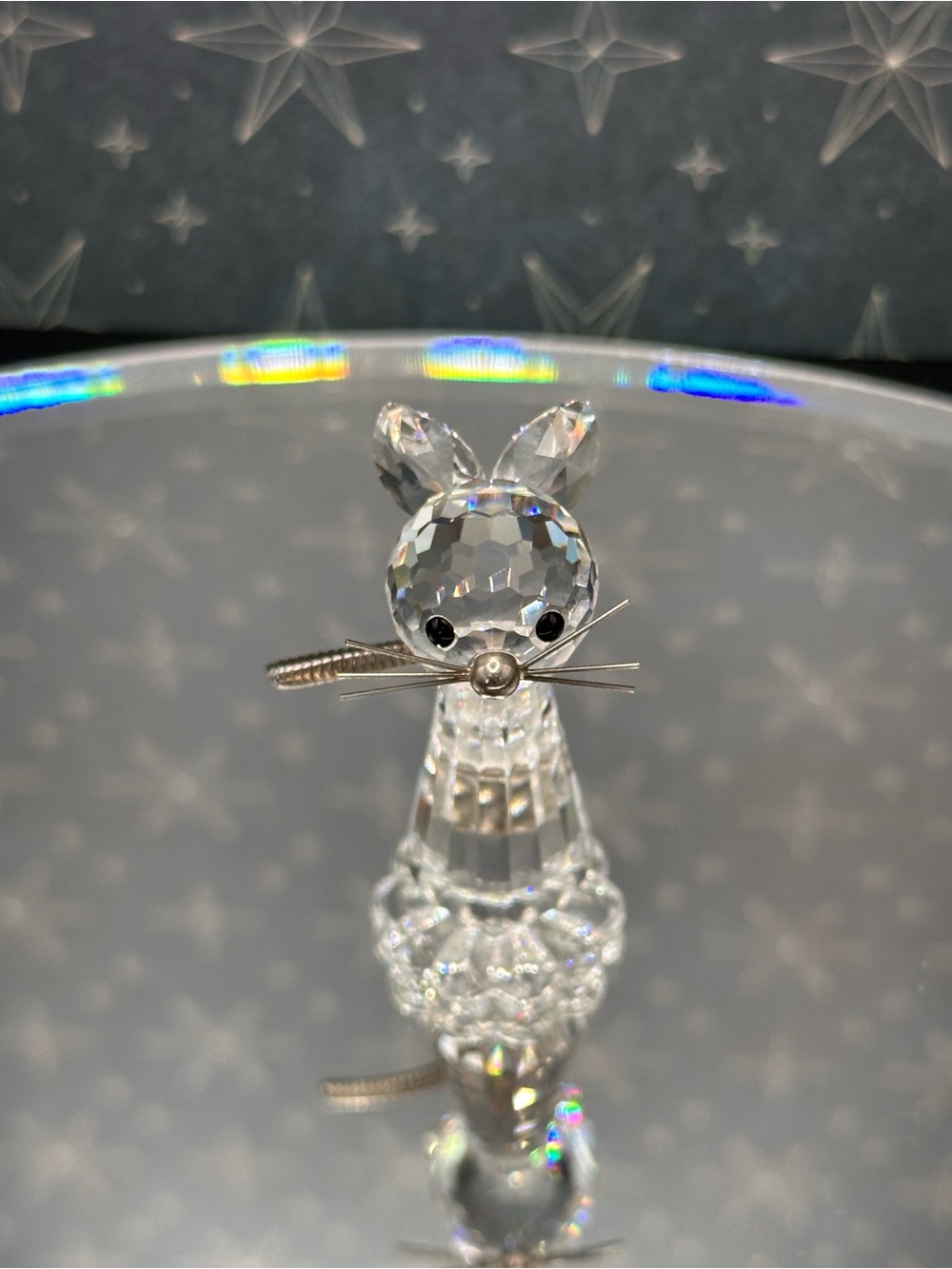 SWAROVSKI CRYSTAL MINIATURE CAT FIGURINE RETIRED w/original box 1985 - Picture 6 of 13